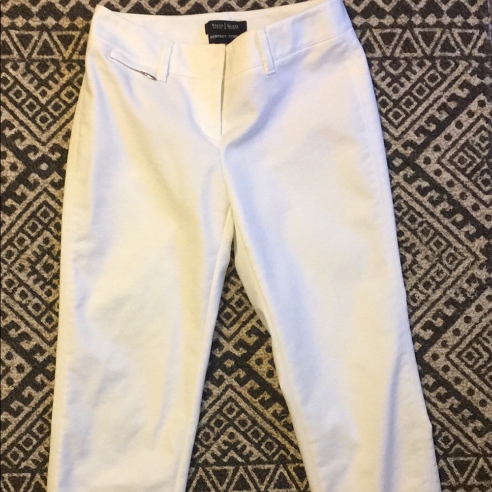 WHBM crop leg white pants